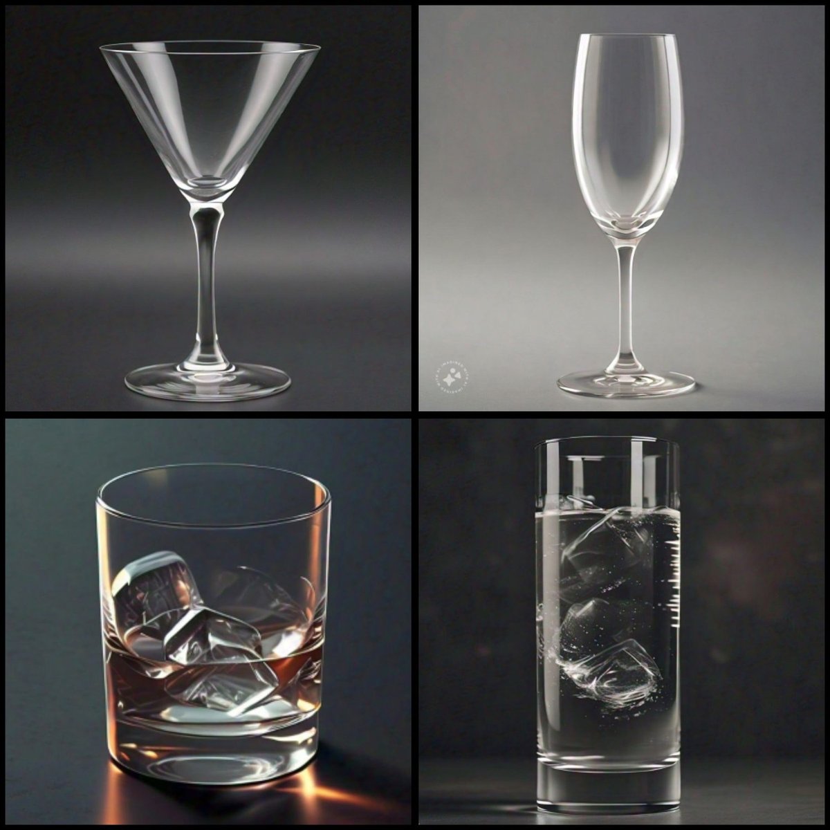 Cocktail and wine glassware